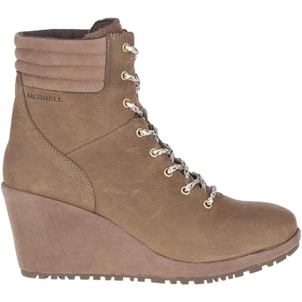 Merrel Women’s Tremblant Wedge Boot Waterproof.Stone .Size 10.5